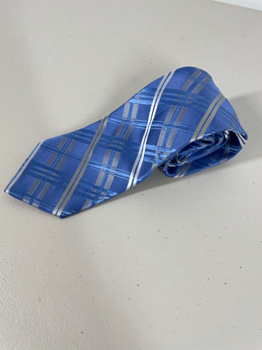Joseph Abboud Silk Tie Blue Plaid Stripe Business Wedding Classic Luxury Chic